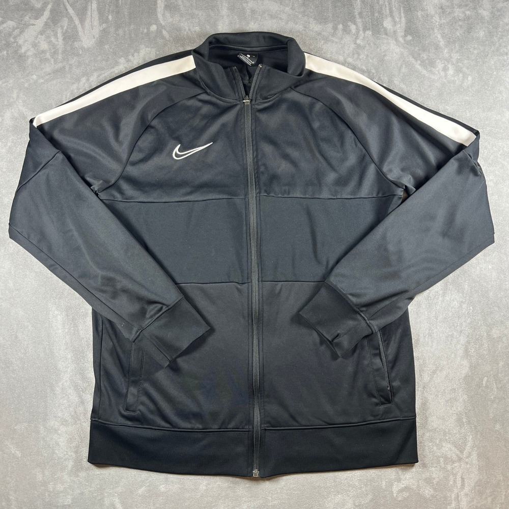 Nike Dri-FIT Academy Track Jacket Mens Large Black White AJ9180-010 Full Zip